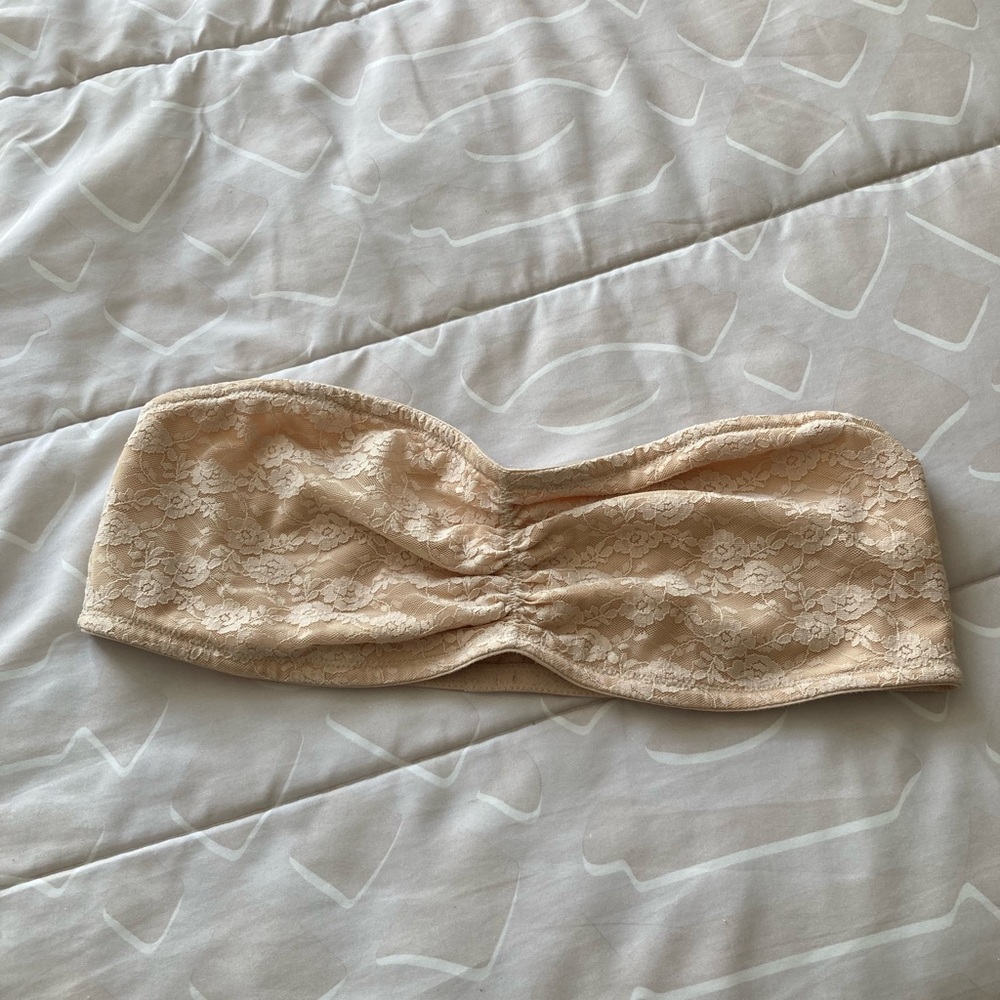 PINK Victoria's Secret Lace Bandeau - Beige